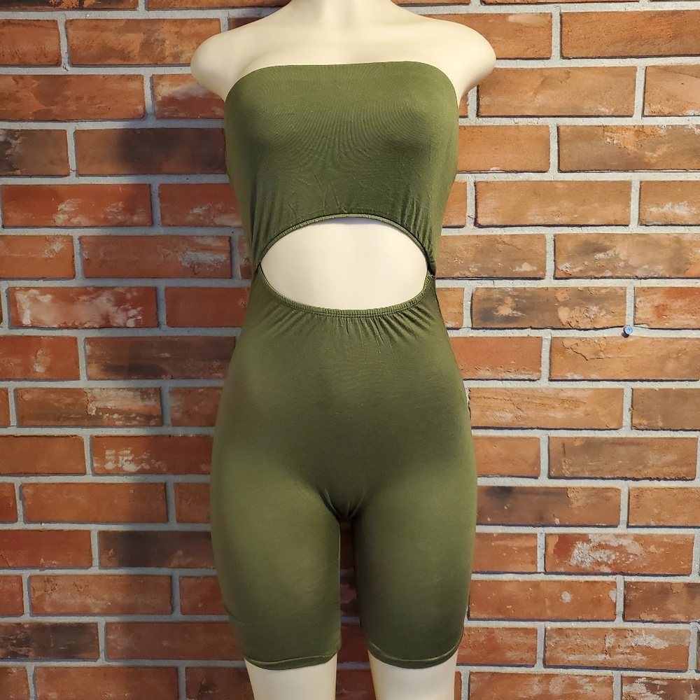 Olive peek a boo jumpsuit